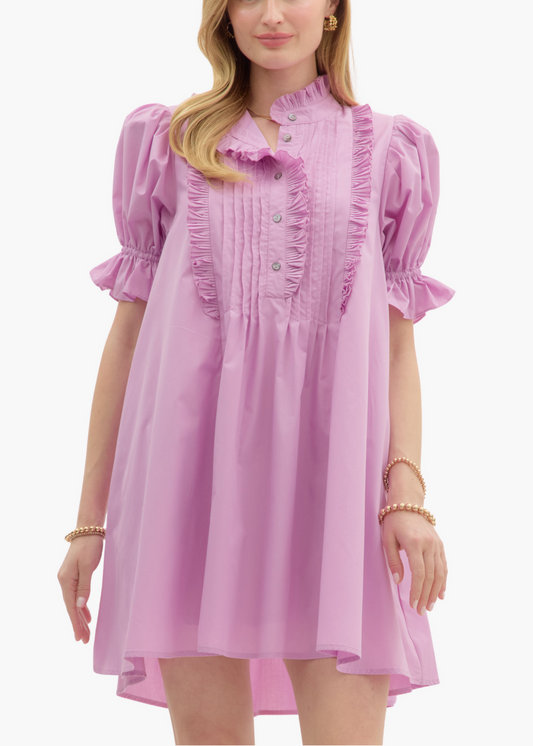 The Everly Mini Dress Lilac Pink