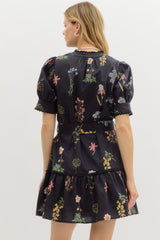 Lola Floral Dress Black