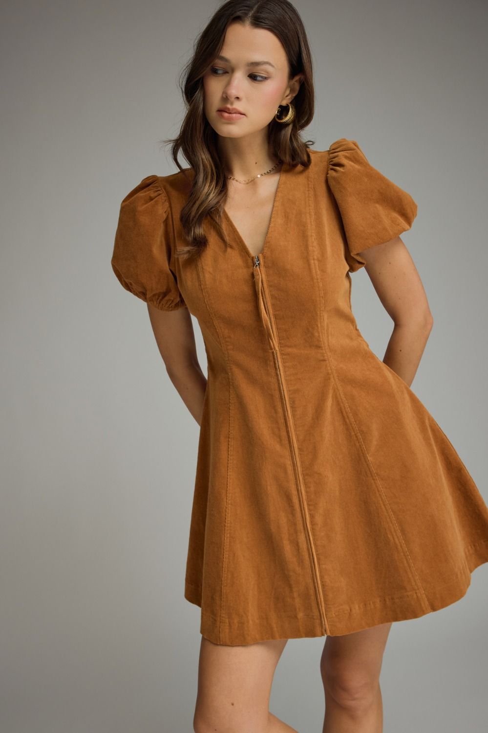The Camel Corduroy Dress