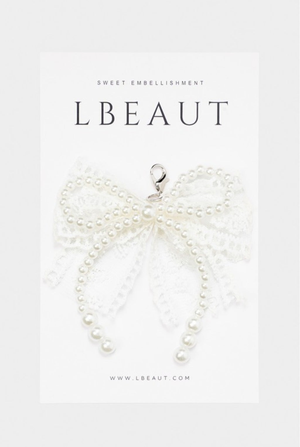 Pearl and Lace Bow Shoe Charms