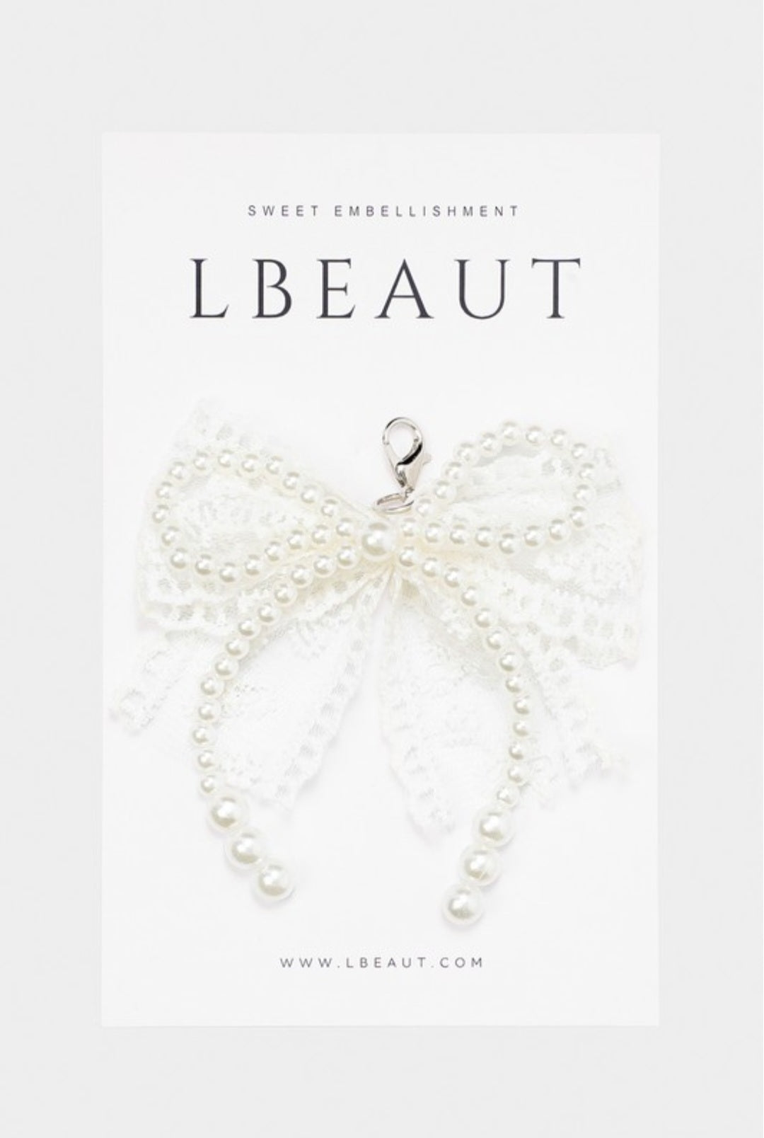 Pearl and Lace Bow Shoe Charms