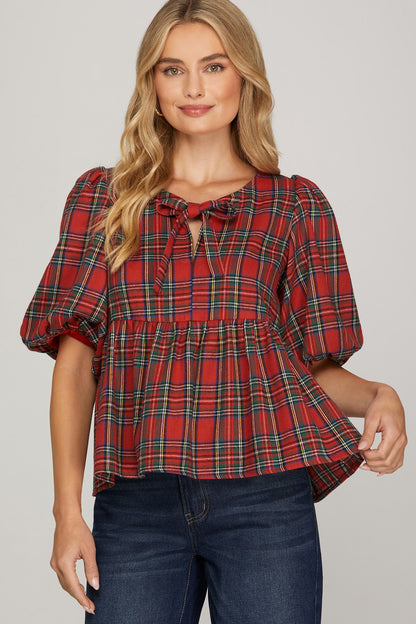 Puff Sleeve Holiday Top