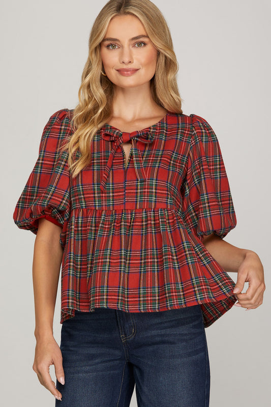 Puff Sleeve Holiday Top