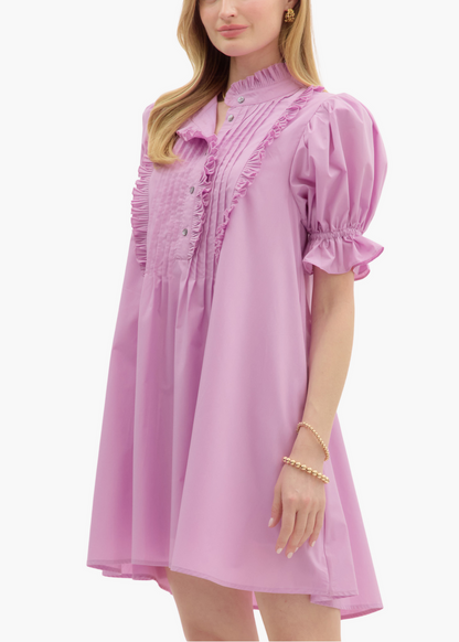 The Everly Mini Dress Lilac Pink