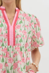 Pink Floral Mini Dress