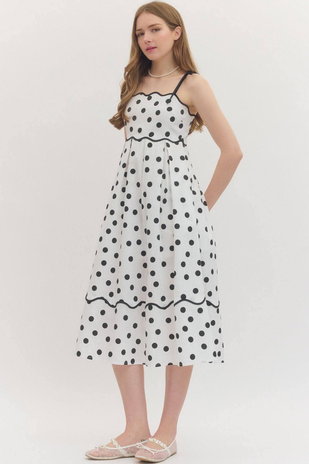 Connect the Dots Polka Dot Midi Dress