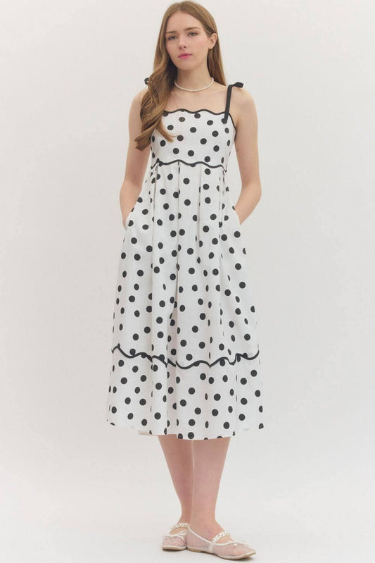 Connect the Dots Polka Dot Midi Dress