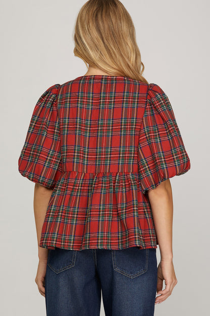 Puff Sleeve Holiday Top