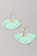 Look Out Beaded Tassel Earrings Mint