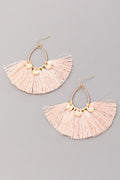 Look Out Beaded Tassel Earrings Pink