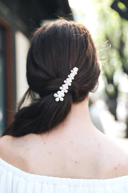 Flower Power Pearl Alligator Clip