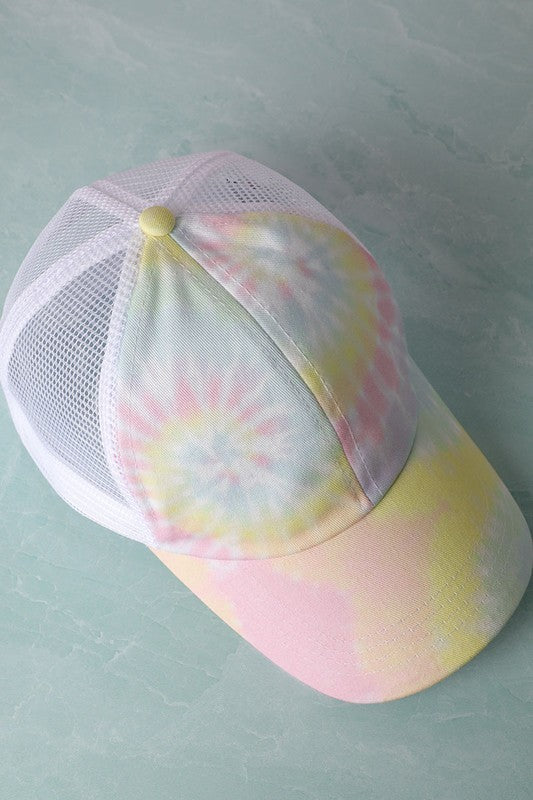 Tie Dye Trucker Hat Pink