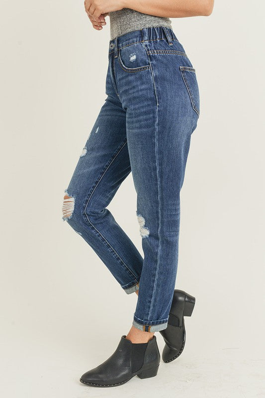 High Rise Distressed Vintage Mom Jeans