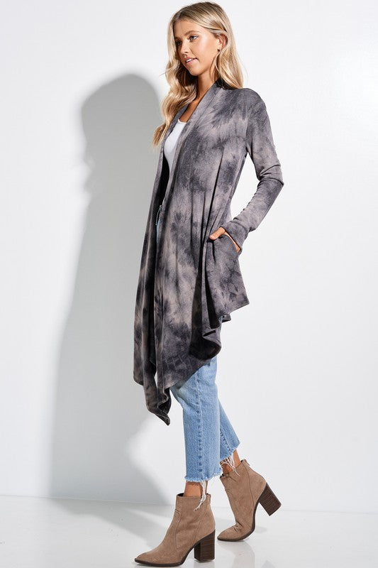 Tie Dye Waterfall Cardigan