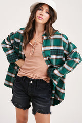 Ariadne Flannel Top Green
