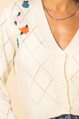 Chantelle Pointelle Cropped Cardigan Sweater