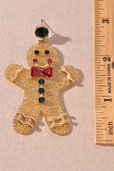 Gingerbread Man Glitter Earrings