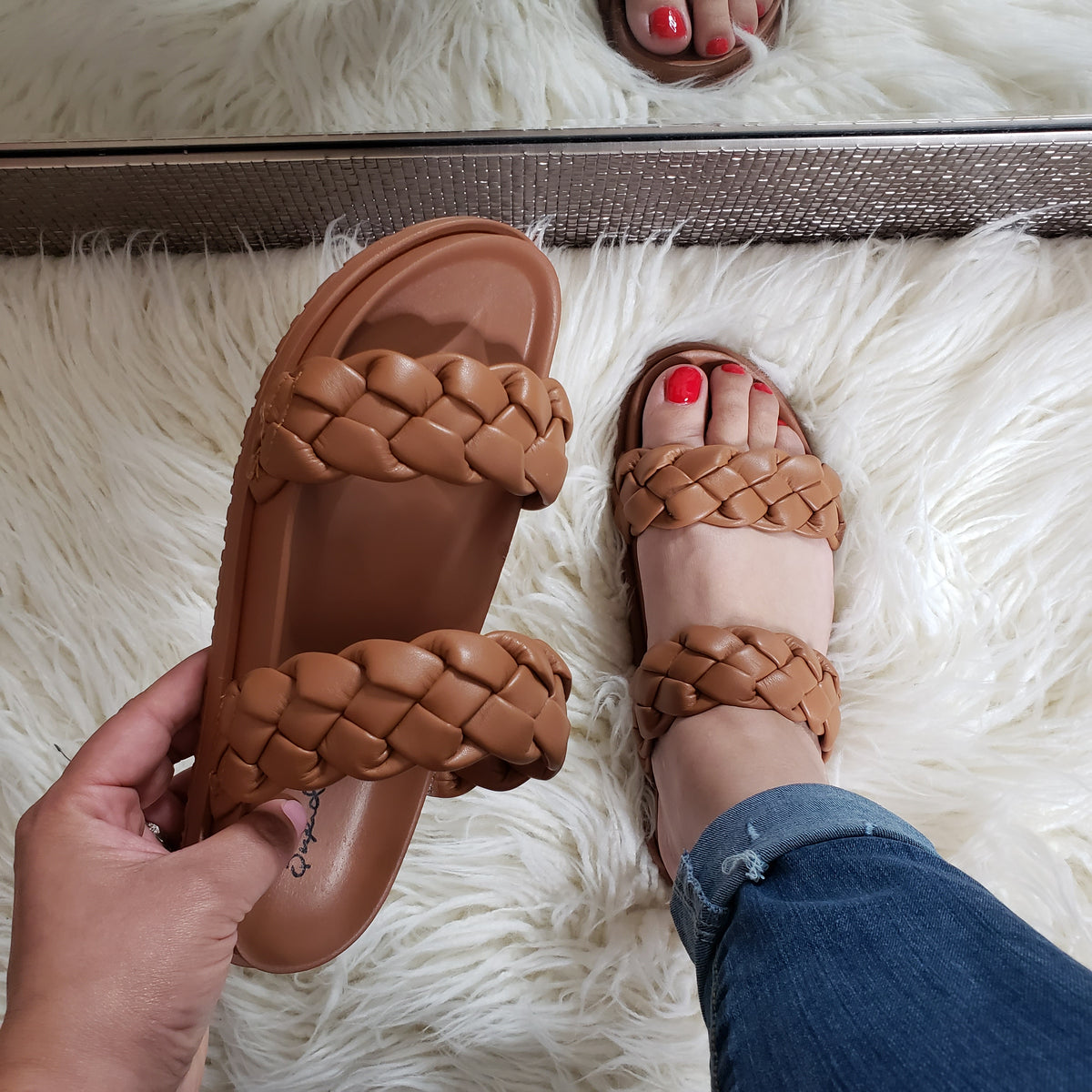 Albina Braided Sandal Camel