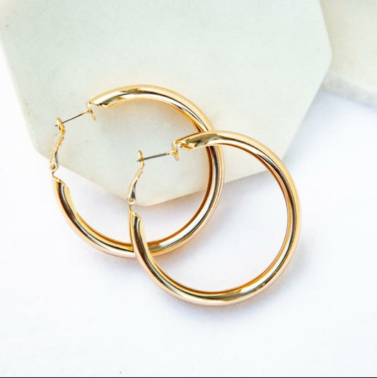 Classic Chunky Gold Hoops