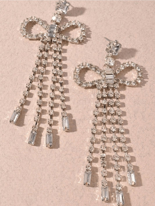 Wrap Me Up Bow Earrings Silver