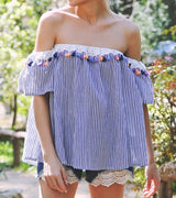 Off the Shoulder Tassel Top