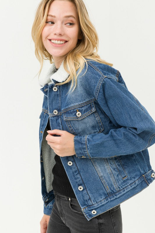 Denim Jacket With Sherpa Lining