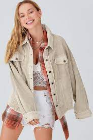 Carmen Corduroy Shacket Ivory