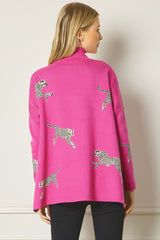 Poncho Tunic Sweater Pink
