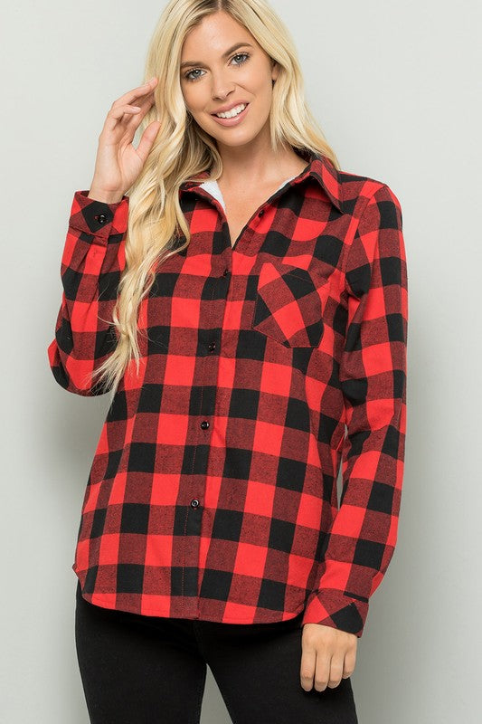 Cozy Weekend Buffalo Check Flannel Red Black